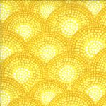 Dreamscapes Digital Sunset (Clams) in Yellow, 25cm cut WOF