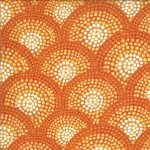 Dreamscapes Digital Sunset (Clams) in Oranges, 25cm cut WOF