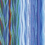 Dreamscapes Digital blue, ombre style wavy lines, 25cm cut WOF