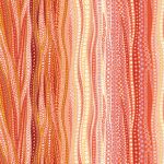 Dreamscapes Digital orange, ombre style wavy lines, 25cm cut WOF