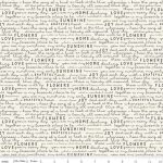 Gingham Gardens Text Cream, 25cm cut WOF