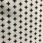 Black Crosses on white, 25cm cut WOF