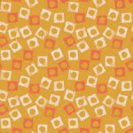 Paper Meadow, Squares and circles, in orange, yellow and white, 25cm cut WOF