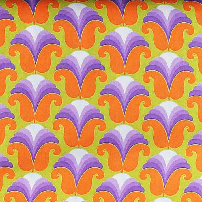 Chloe Purple/Orange - 60's Scrapbag, 25cm cut WOF