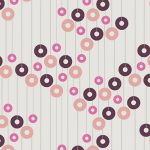 Tire Swing Bubble, pink, grey and burgundy circles on strings, 25cm cut WOF