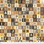 Sasparilla Alphabet, Yellow and browns, 25cm cut WOF