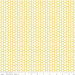 Honeycomb Dot, white spots on yellow, 25cm cut WOF