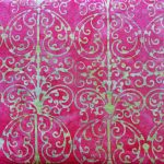 Garden Party, Gazebo, Cherry Lime, batik, 25cm cut WOF