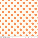 Le Creme Medium Dot Reversed Orange on Cream, 25cm cut WOF