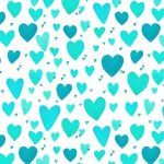 Playful Hearts Turquoise, 25 cm cut WOF