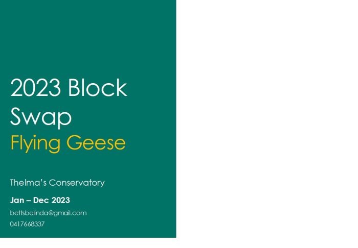 Block Swap 2023, Flying Geese