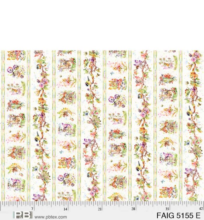 Fairy Garden border panel/stripe, 25cm cut WOF