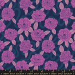 Verbena, Peonies on Navy, 25cm cut WOF